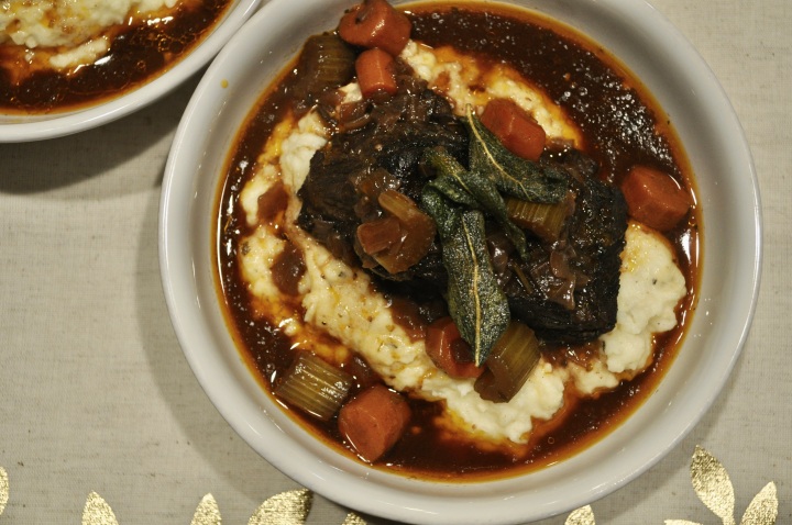 Red Wine Braised Short Ribs with Garlicy Sage Mashed Potatoes